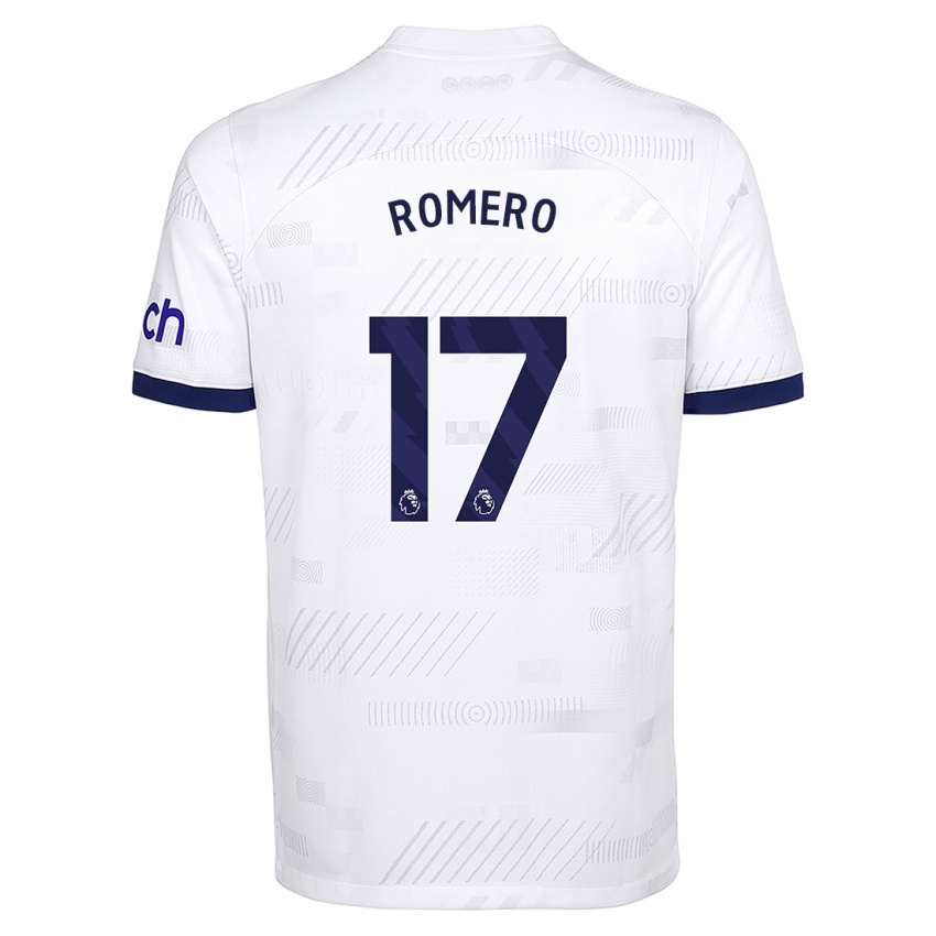 Enfant Maillot Cristian Romero #17 Blanc Tenues Domicile 2023/24 T-Shirt Suisse