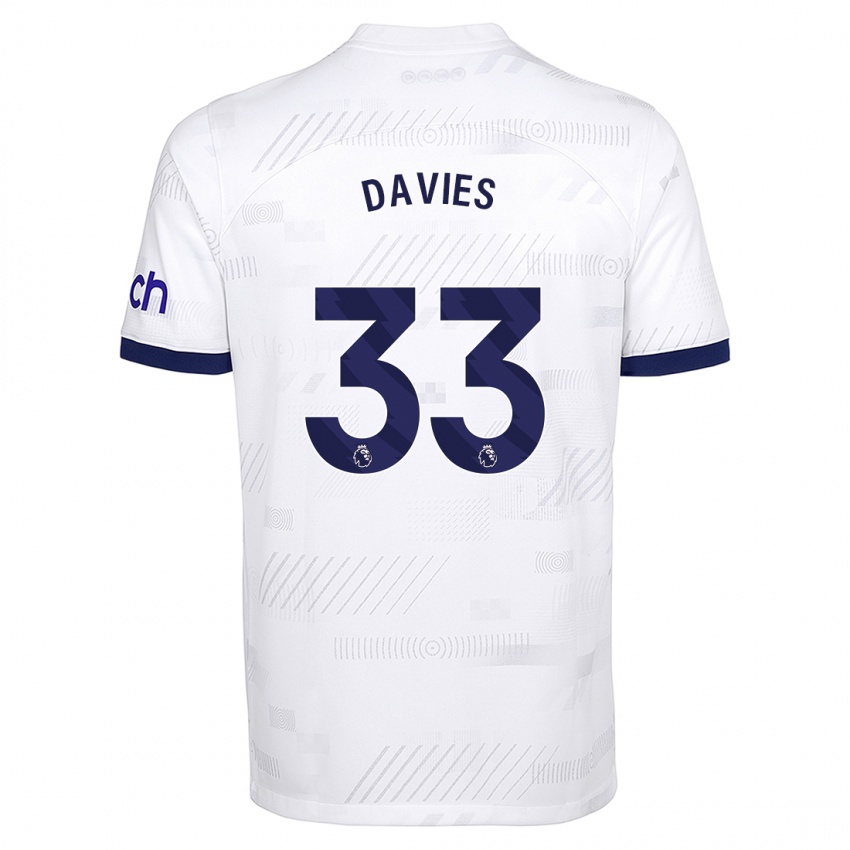 Enfant Maillot Ben Davies #33 Blanc Tenues Domicile 2023/24 T-Shirt Suisse