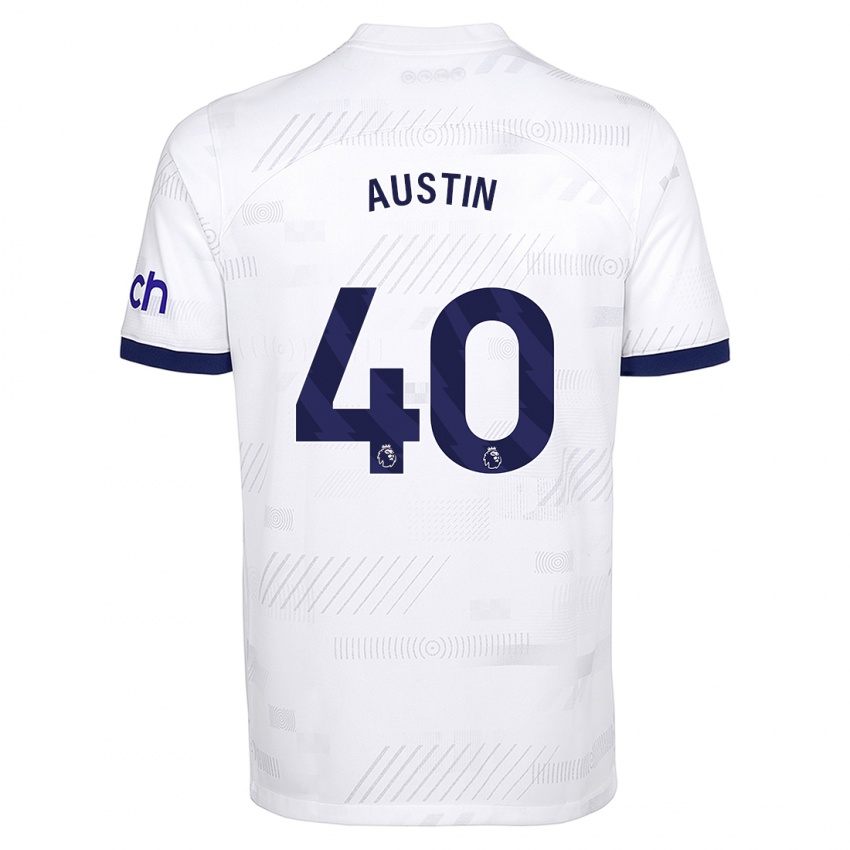 Enfant Maillot Brandon Austin #40 Blanc Tenues Domicile 2023/24 T-Shirt Suisse