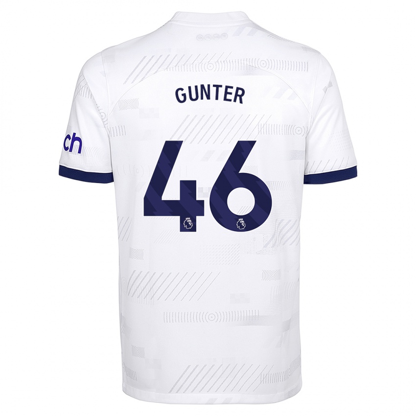 Enfant Maillot Luca Gunter #46 Blanc Tenues Domicile 2023/24 T-Shirt Suisse