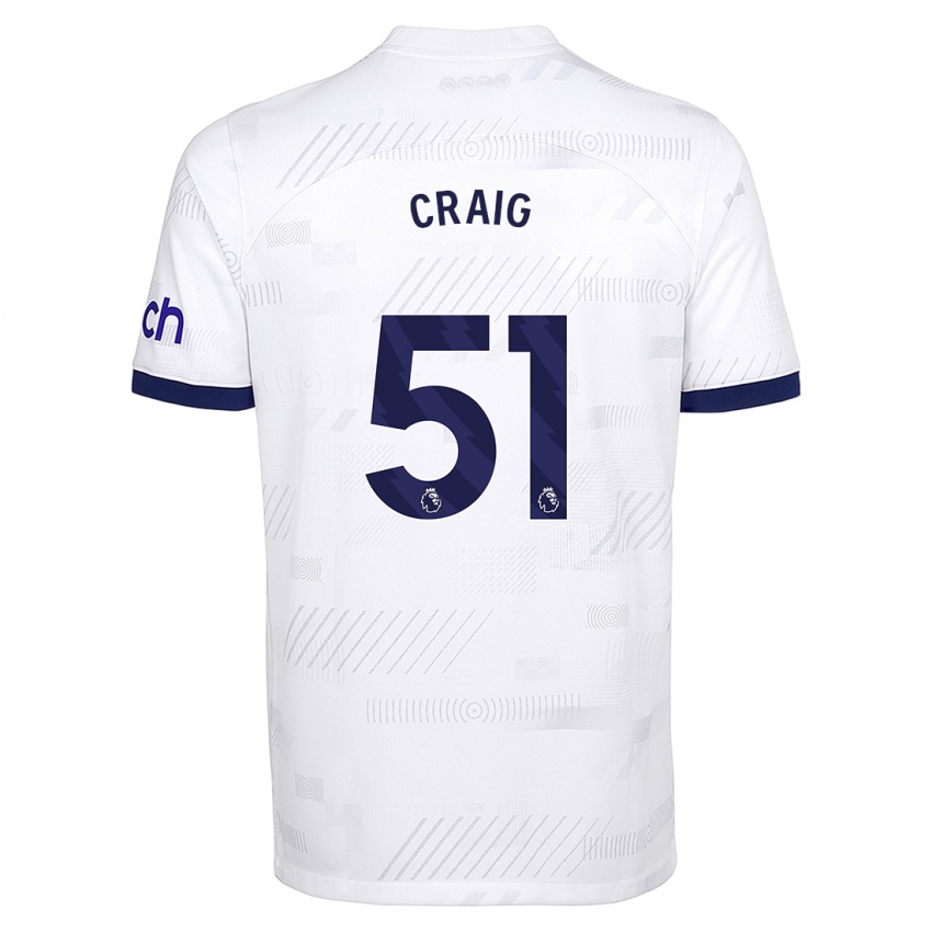 Enfant Maillot Matthew Craig #51 Blanc Tenues Domicile 2023/24 T-Shirt Suisse