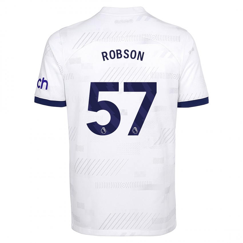 Enfant Maillot Max Robson #57 Blanc Tenues Domicile 2023/24 T-Shirt Suisse