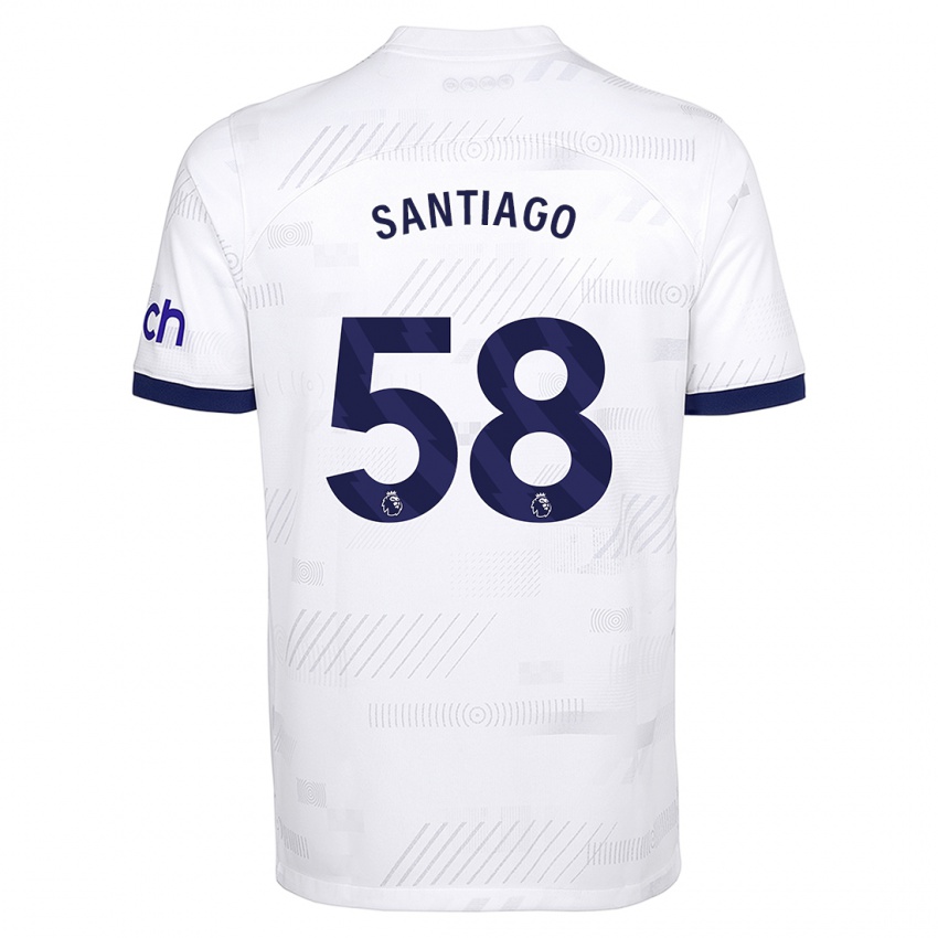 Enfant Maillot Yago Santiago #58 Blanc Tenues Domicile 2023/24 T-Shirt Suisse