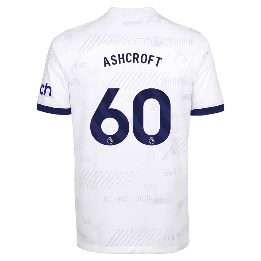 Enfant Maillot Tyrell Ashcroft #60 Blanc Tenues Domicile 2023/24 T-Shirt Suisse