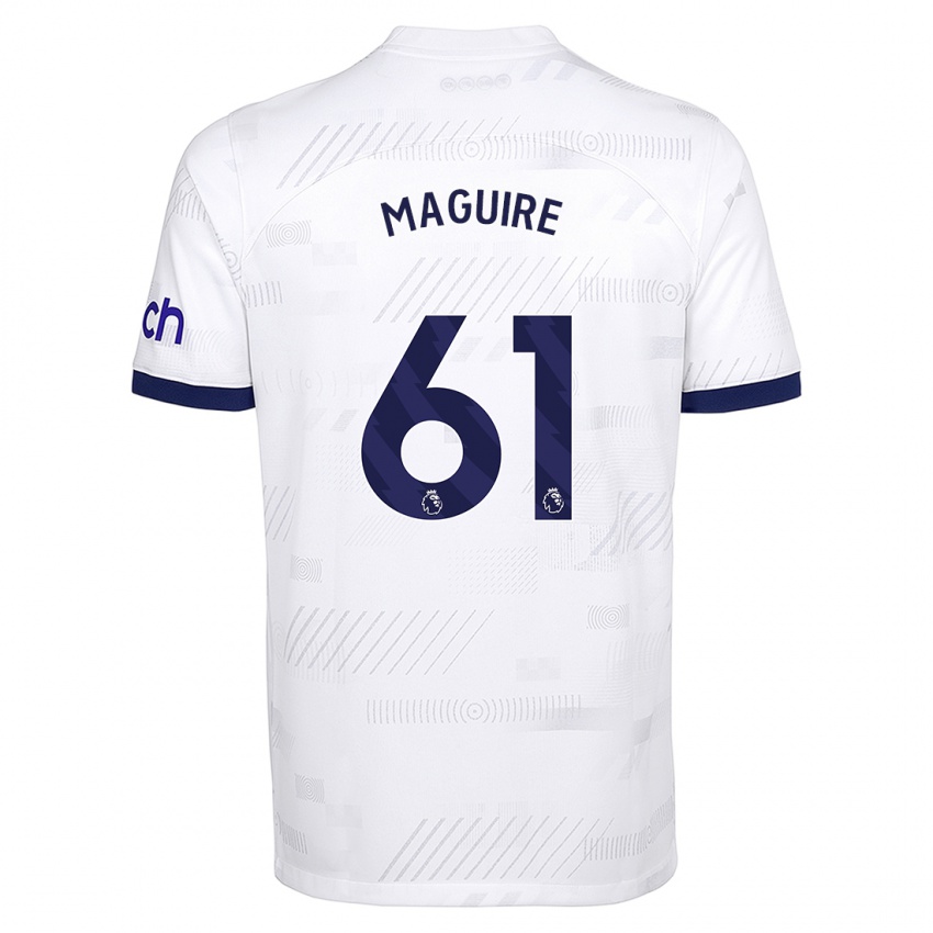 Enfant Maillot Aaron Maguire #61 Blanc Tenues Domicile 2023/24 T-Shirt Suisse
