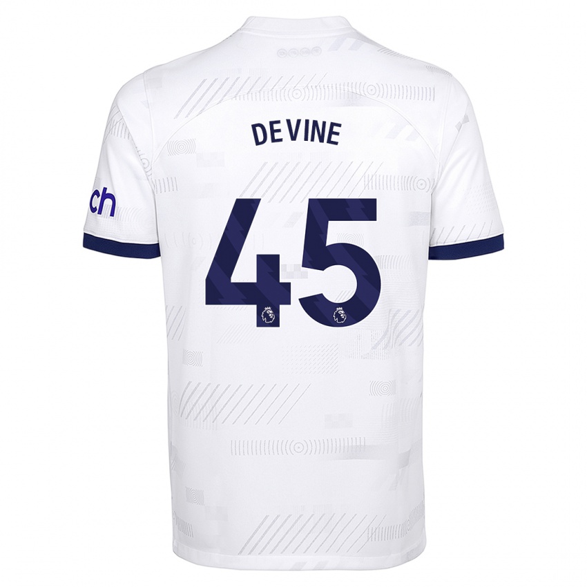 Enfant Maillot Alfie Devine #45 Blanc Tenues Domicile 2023/24 T-Shirt Suisse