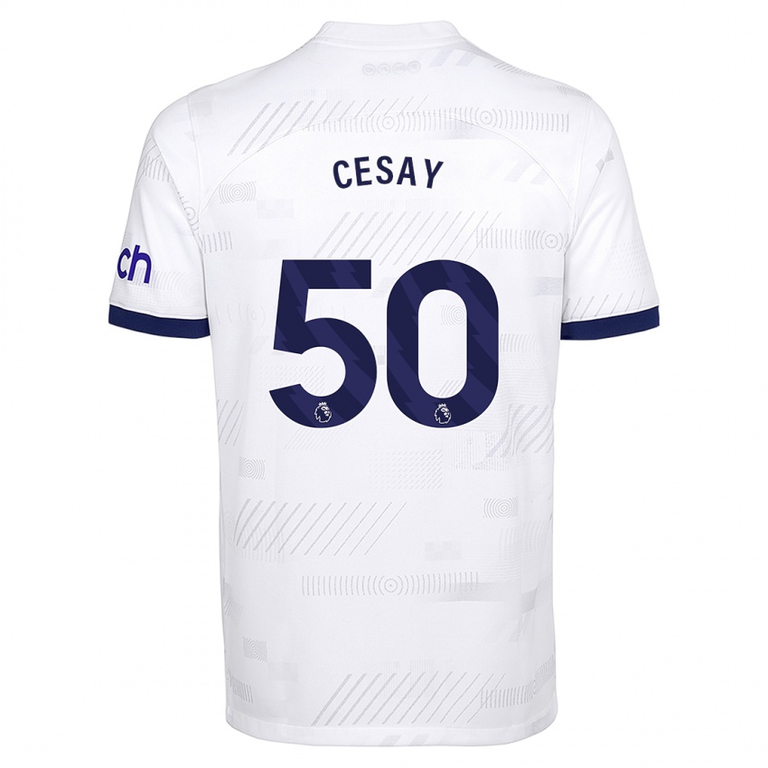 Enfant Maillot Kallum Cesay #50 Blanc Tenues Domicile 2023/24 T-Shirt Suisse