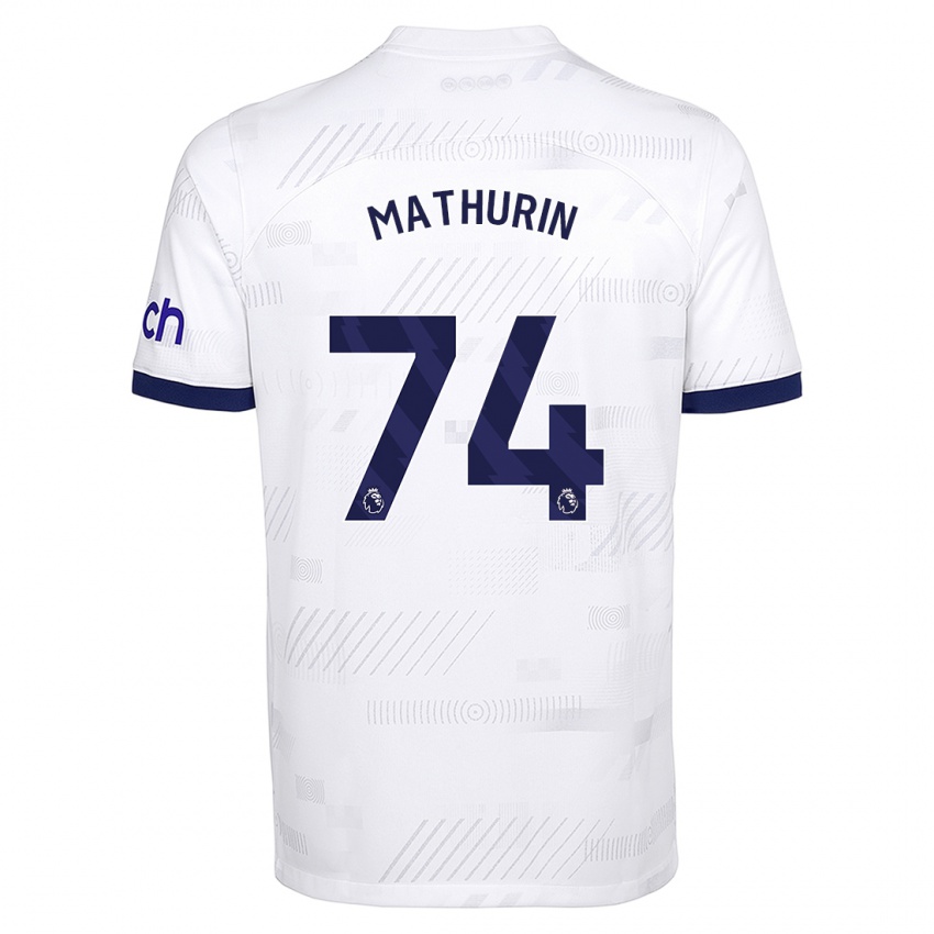 Enfant Maillot Roshaun Mathurin #74 Blanc Tenues Domicile 2023/24 T-Shirt Suisse