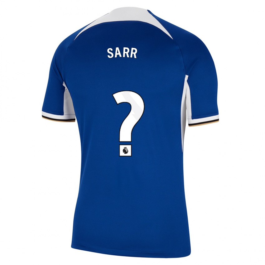 Enfant Maillot Malang Sarr #0 Bleu Tenues Domicile 2023/24 T-Shirt Suisse