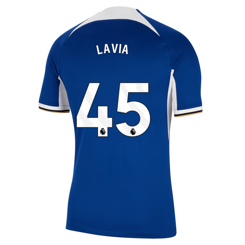 Enfant Maillot Romeo Lavia #45 Bleu Tenues Domicile 2023/24 T-Shirt Suisse