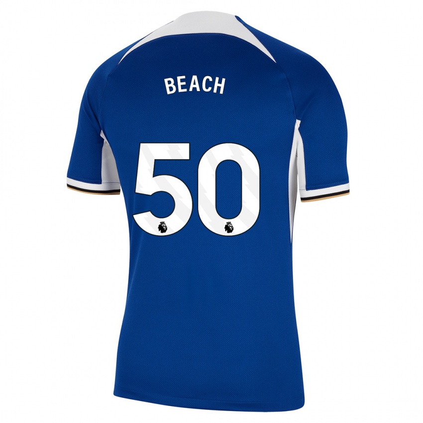 Enfant Maillot Eddie Beach #50 Bleu Tenues Domicile 2023/24 T-Shirt Suisse