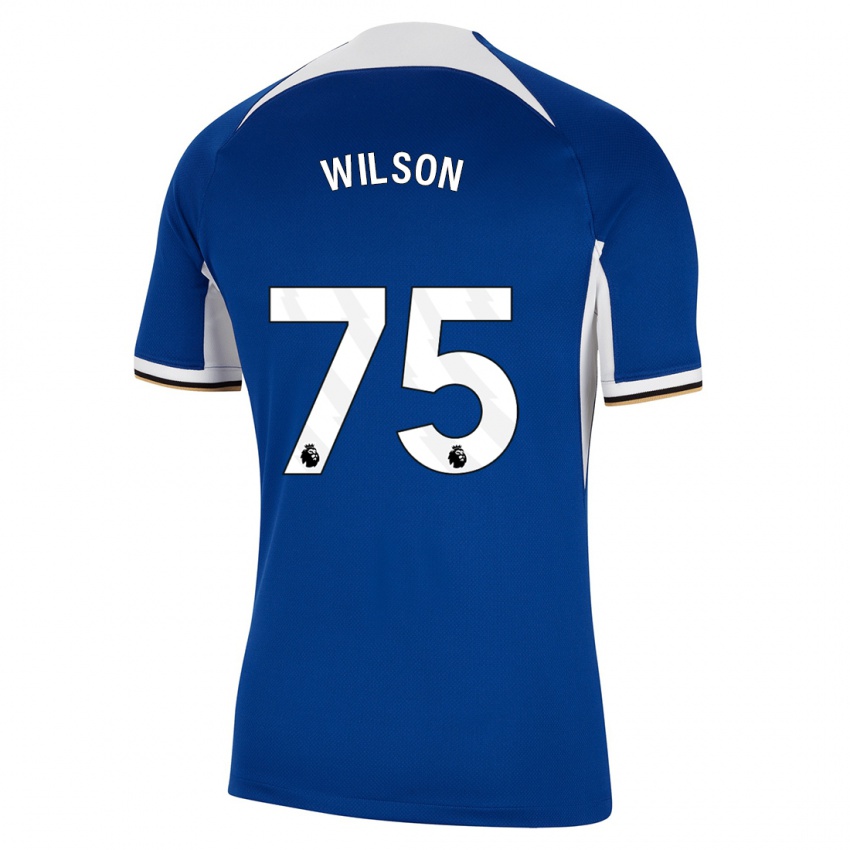 Enfant Maillot Kaiden Wilson #75 Bleu Tenues Domicile 2023/24 T-Shirt Suisse