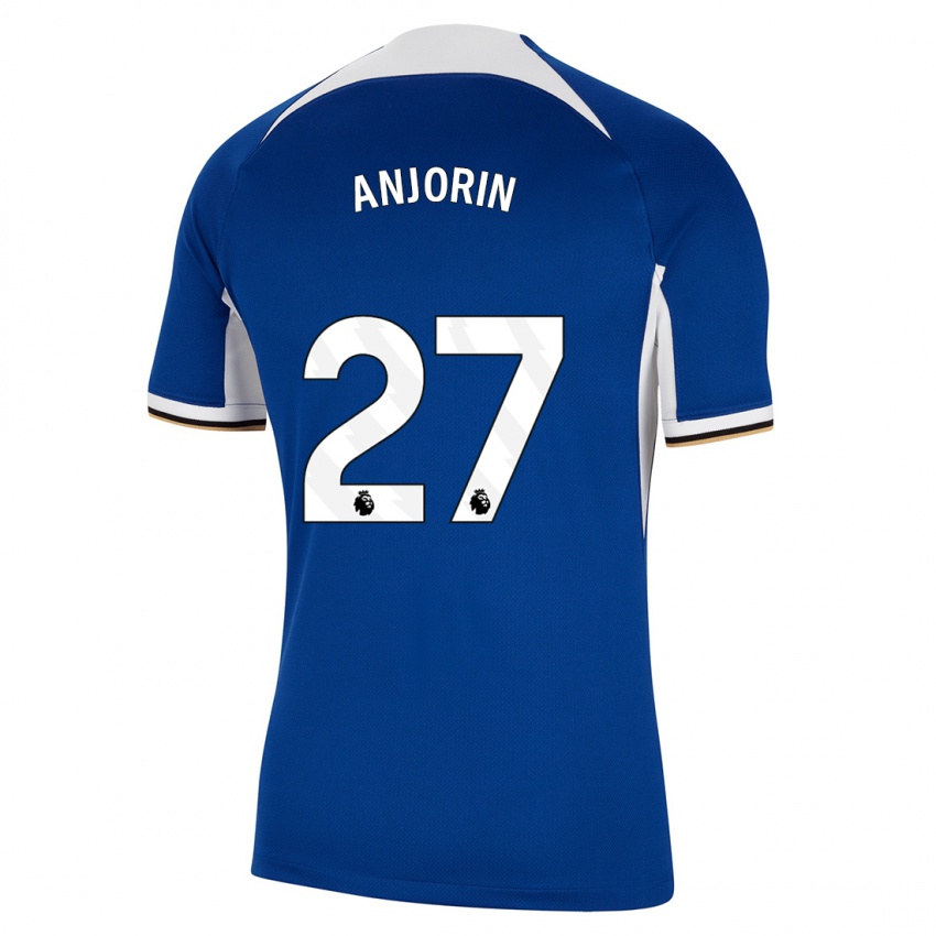 Enfant Maillot Tino Anjorin #27 Bleu Tenues Domicile 2023/24 T-Shirt Suisse