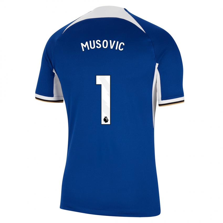 Enfant Maillot Zecira Musovic #1 Bleu Tenues Domicile 2023/24 T-Shirt Suisse