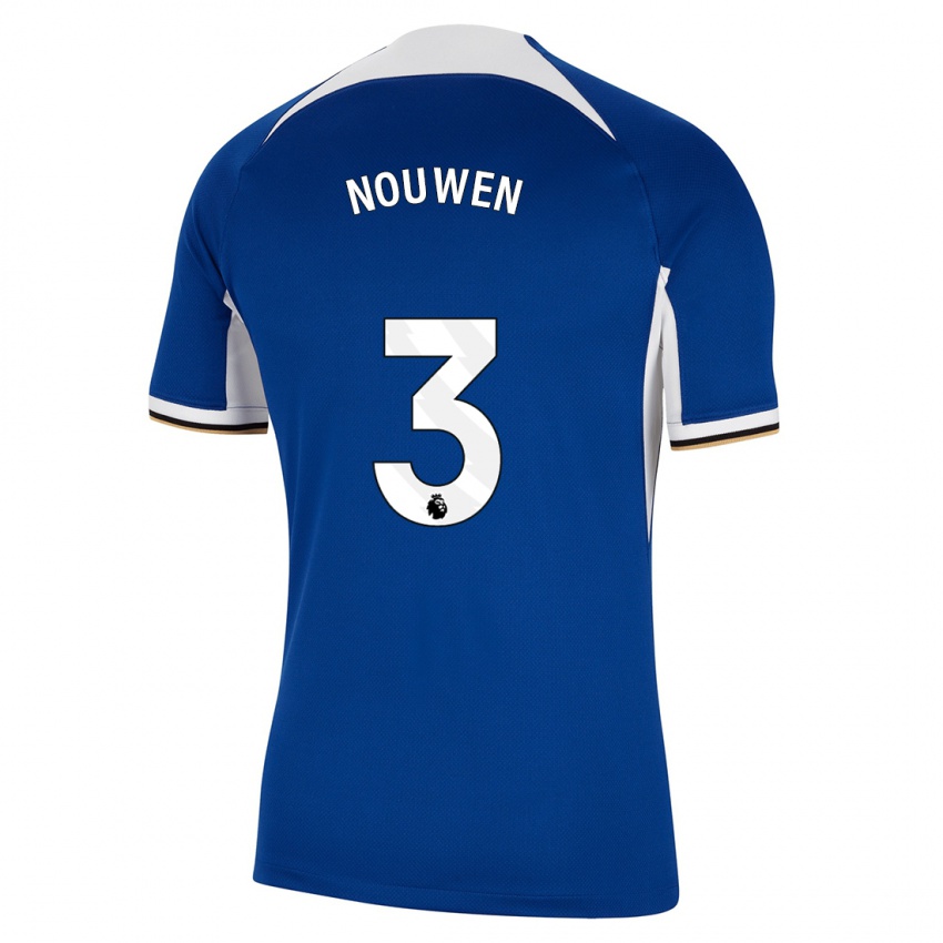 Enfant Maillot Aniek Nouwen #3 Bleu Tenues Domicile 2023/24 T-Shirt Suisse