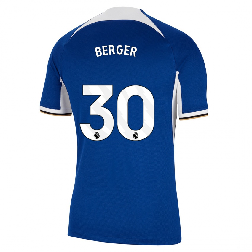 Enfant Maillot Ann-Katrin Berger #30 Bleu Tenues Domicile 2023/24 T-Shirt Suisse