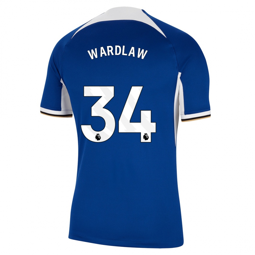 Enfant Maillot Charlotte Wardlaw #34 Bleu Tenues Domicile 2023/24 T-Shirt Suisse