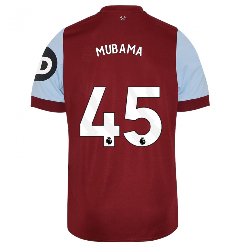Enfant Maillot Divin Mubama #45 Bordeaux Tenues Domicile 2023/24 T-Shirt Suisse