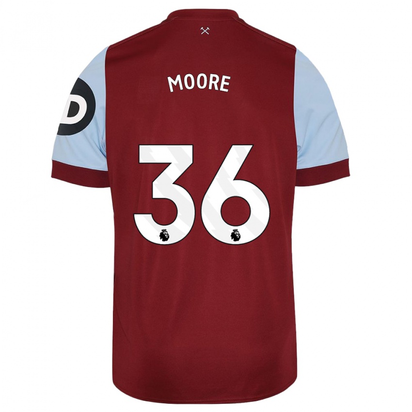 Enfant Maillot Sean Moore #36 Bordeaux Tenues Domicile 2023/24 T-Shirt Suisse