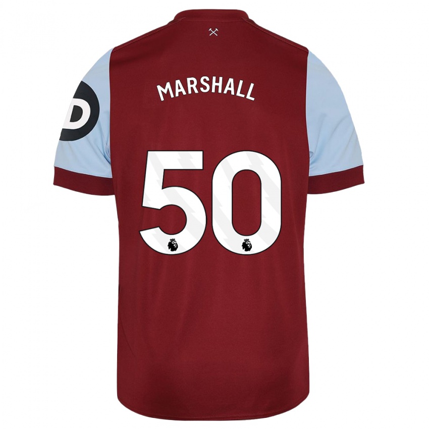 Enfant Maillot Callum Marshall #50 Bordeaux Tenues Domicile 2023/24 T-Shirt Suisse