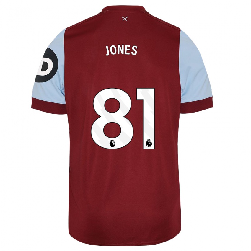 Enfant Maillot Liam Jones #81 Bordeaux Tenues Domicile 2023/24 T-Shirt Suisse