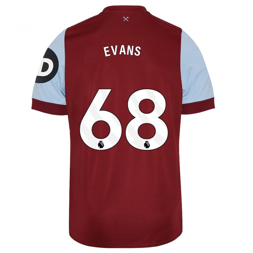 Enfant Maillot Isaac Evans #68 Bordeaux Tenues Domicile 2023/24 T-Shirt Suisse