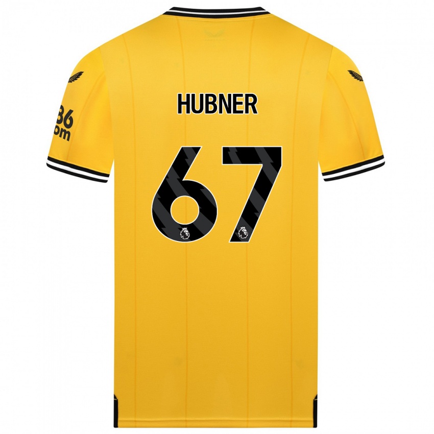 Enfant Maillot Justin Hubner #67 Jaune Tenues Domicile 2023/24 T-Shirt Suisse