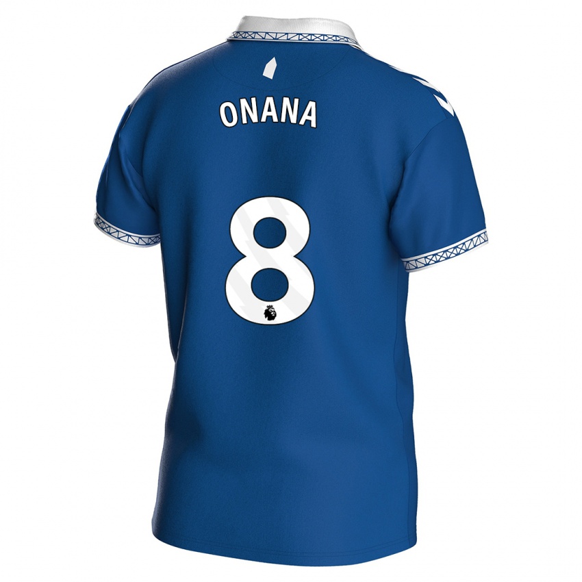 Enfant Maillot Amadou Onana #8 Bleu Royal Tenues Domicile 2023/24 T-Shirt Suisse