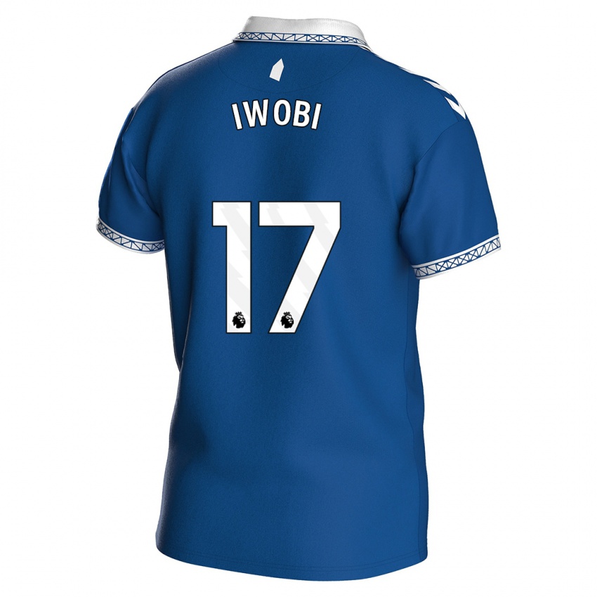 Enfant Maillot Alex Iwobi #17 Bleu Royal Tenues Domicile 2023/24 T-Shirt Suisse