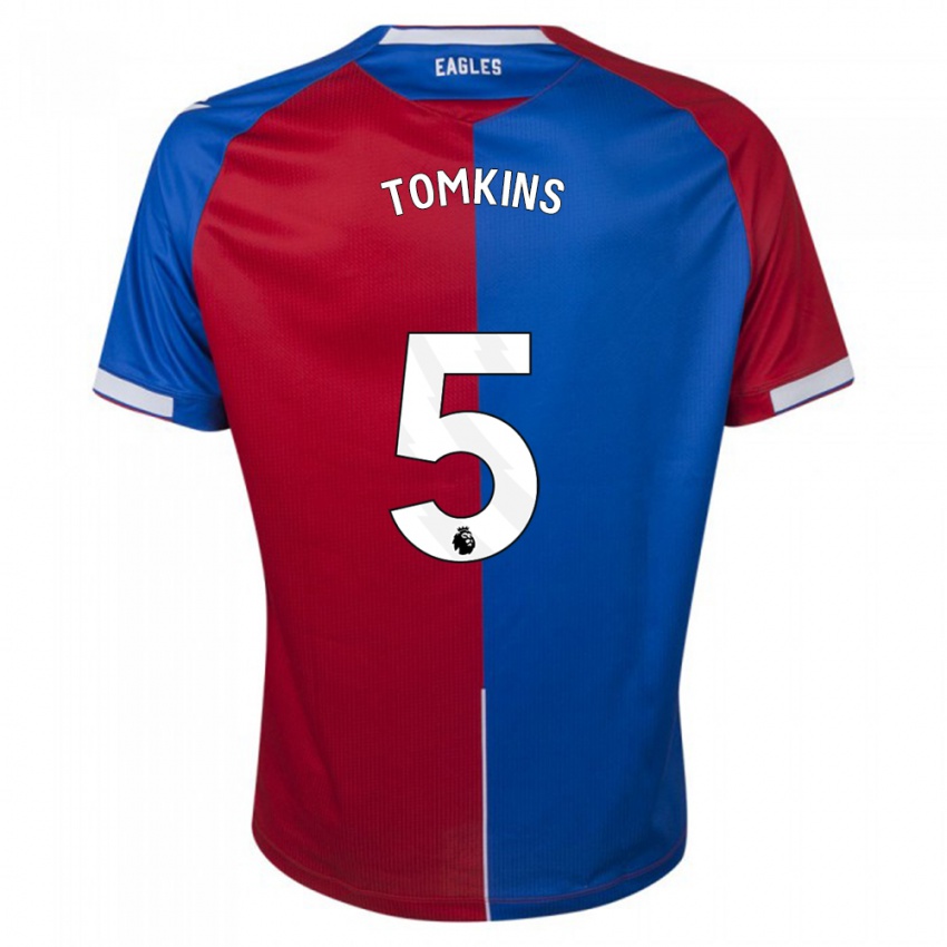 Enfant Maillot James Tomkins #5 Rouge Bleu Tenues Domicile 2023/24 T-Shirt Suisse
