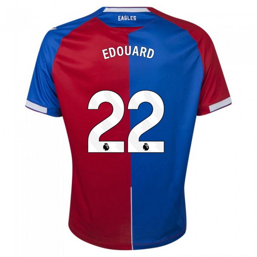 Enfant Maillot Odsonne Edouard #22 Rouge Bleu Tenues Domicile 2023/24 T-Shirt Suisse