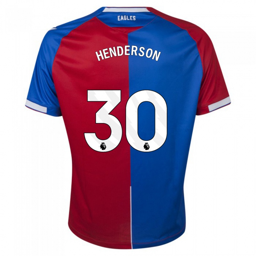 Enfant Maillot Dean Henderson #30 Rouge Bleu Tenues Domicile 2023/24 T-Shirt Suisse