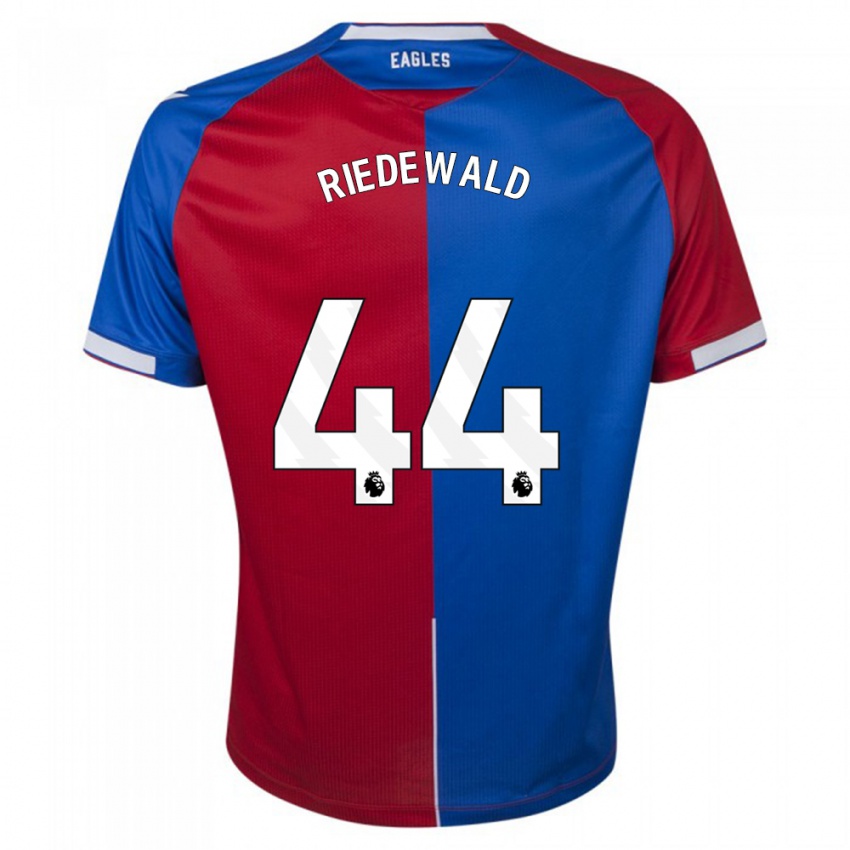 Enfant Maillot Jairo Riedewald #44 Rouge Bleu Tenues Domicile 2023/24 T-Shirt Suisse