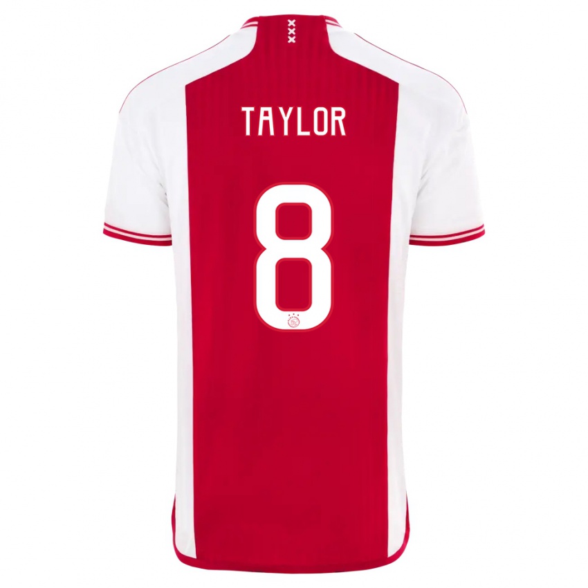 Enfant Maillot Kenneth Taylor #8 Rouge Blanc Tenues Domicile 2023/24 T-Shirt Suisse