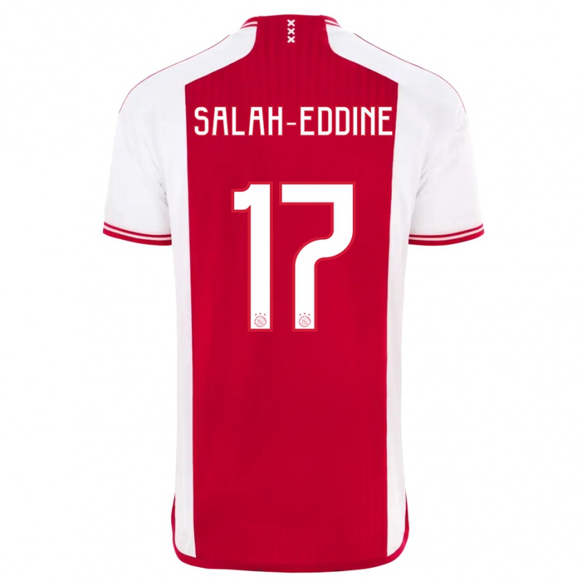 Enfant Maillot Anass Salah-Eddine #17 Rouge Blanc Tenues Domicile 2023/24 T-Shirt Suisse