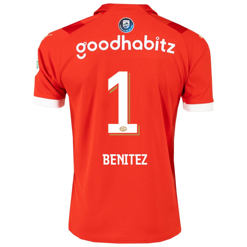 Enfant Maillot Walter Benítez #1 Rouge Tenues Domicile 2023/24 T-Shirt Suisse