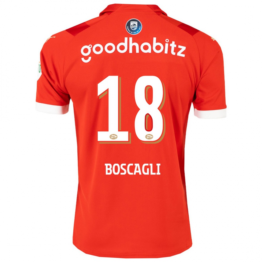 Enfant Maillot Olivier Boscagli #18 Rouge Tenues Domicile 2023/24 T-Shirt Suisse
