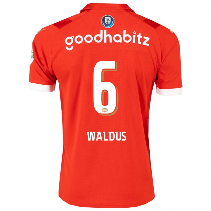 Enfant Maillot Maruschka Waldus #6 Rouge Tenues Domicile 2023/24 T-Shirt Suisse