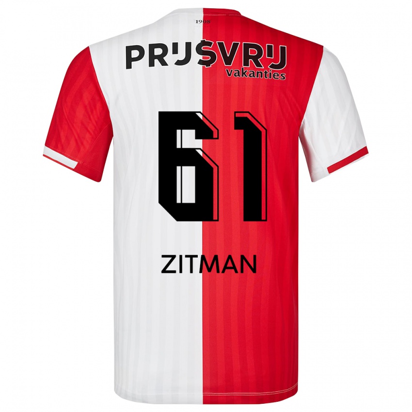 Kinder Sven Zitman #61 Rot-Weiss Heimtrikot Trikot 2023/24 T-Shirt Schweiz