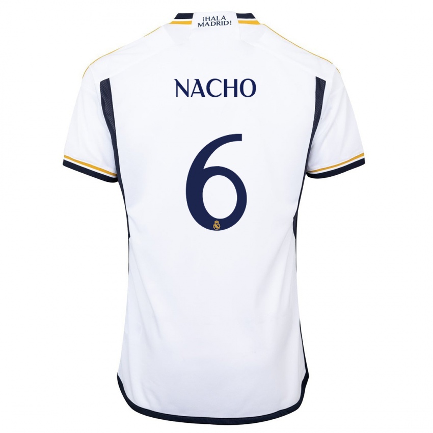 Enfant Maillot Nacho Fernandez #6 Blanc Tenues Domicile 2023/24 T-Shirt Suisse