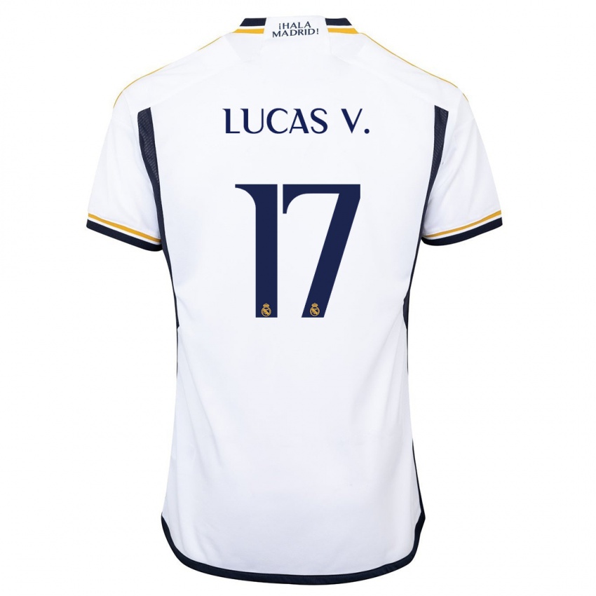 Enfant Maillot Lucas Vazquez #17 Blanc Tenues Domicile 2023/24 T-Shirt Suisse