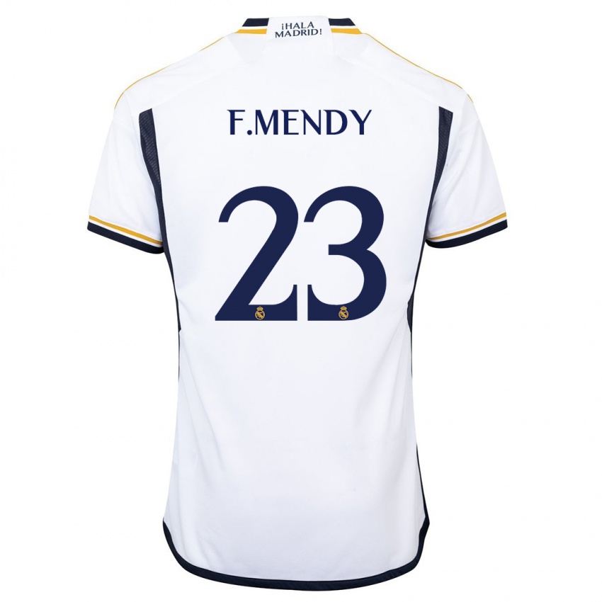 Enfant Maillot Ferland Mendy #23 Blanc Tenues Domicile 2023/24 T-Shirt Suisse