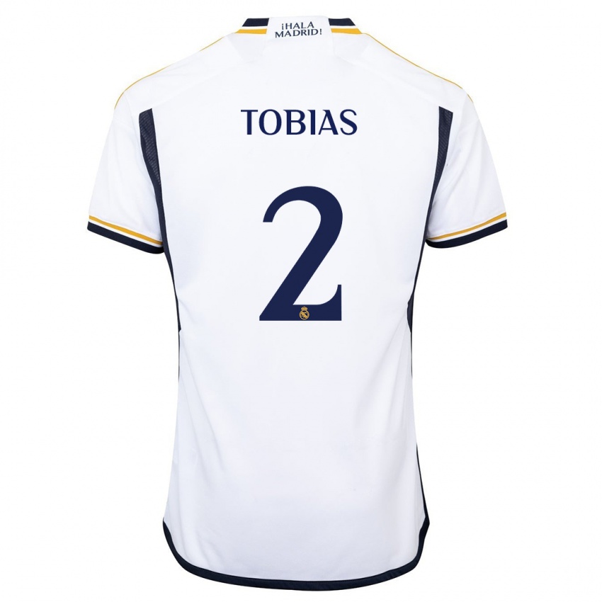 Enfant Maillot Vinícius Tobias #2 Blanc Tenues Domicile 2023/24 T-Shirt Suisse