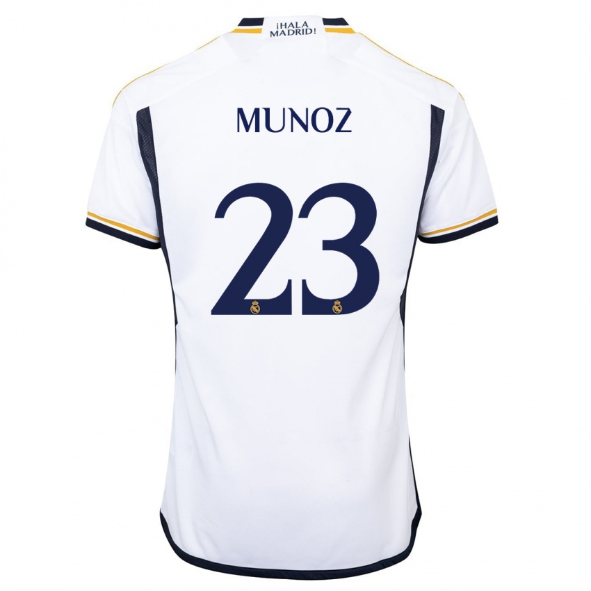 Enfant Maillot Victor Munoz #23 Blanc Tenues Domicile 2023/24 T-Shirt Suisse