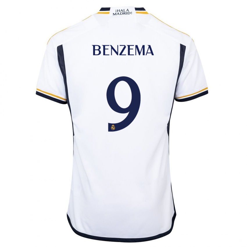Enfant Maillot Karim Benzema #9 Blanc Tenues Domicile 2023/24 T-Shirt Suisse