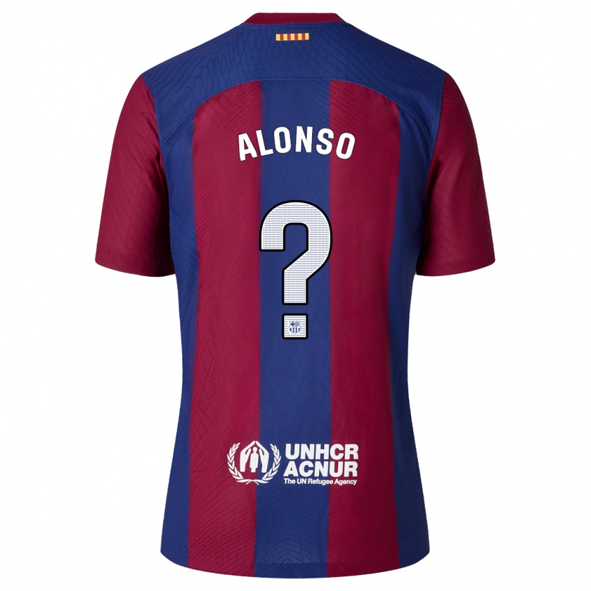 Enfant Maillot Aáron Alonso #0 Rouge Bleu Tenues Domicile 2023/24 T-Shirt Suisse