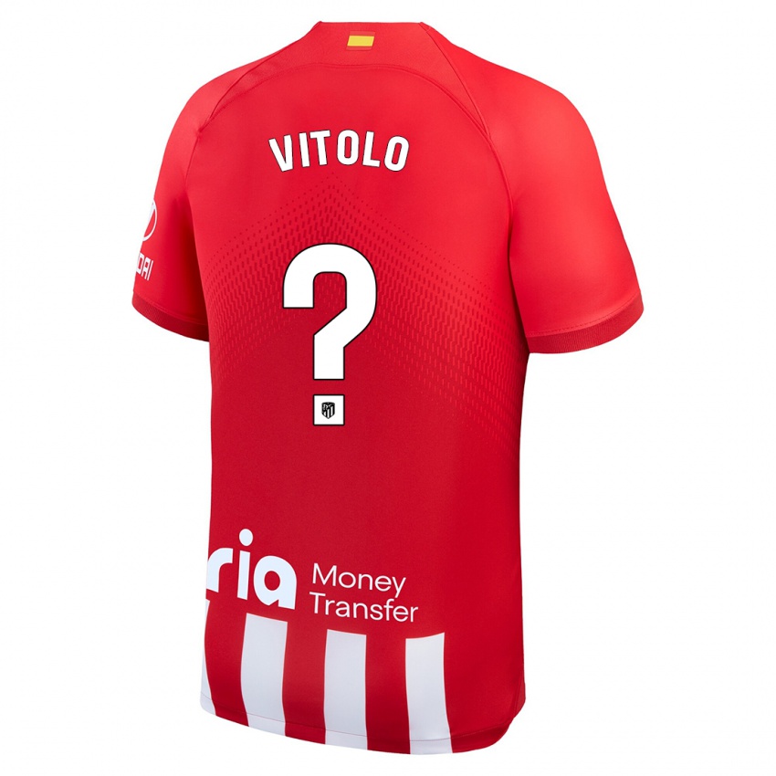 Enfant Maillot Vitolo #0 Rouge Blanc Tenues Domicile 2023/24 T-Shirt Suisse