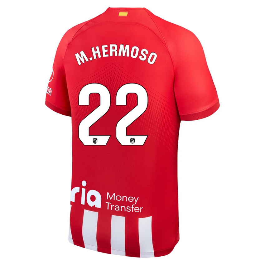 Kinder Mario Hermoso #22 Rot-Weiss Heimtrikot Trikot 2023/24 T-Shirt Schweiz