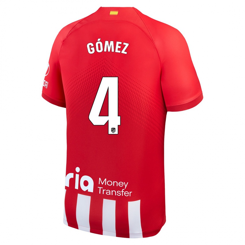 Enfant Maillot Mariano Gómez #4 Rouge Blanc Tenues Domicile 2023/24 T-Shirt Suisse
