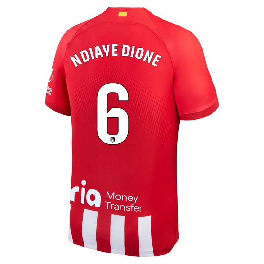 Enfant Maillot Assane Ndiaye Dione #6 Rouge Blanc Tenues Domicile 2023/24 T-Shirt Suisse